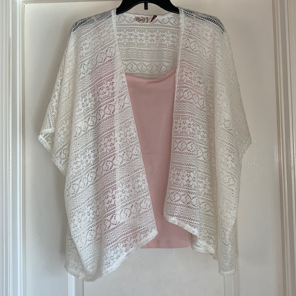 SO Cut Out Open Front Top, Size Large, Off White, *cami not included - Picture 11 of 11